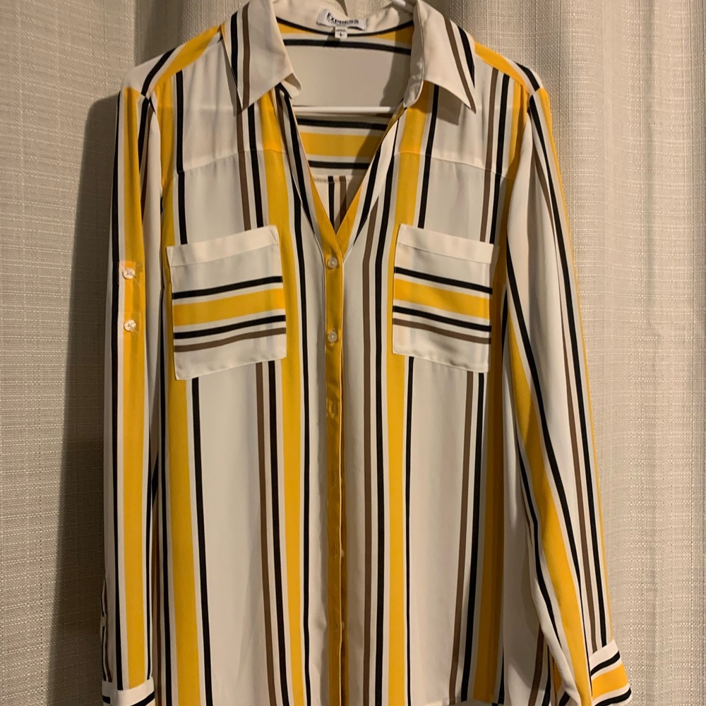 Striped Yellow and Black Blouse